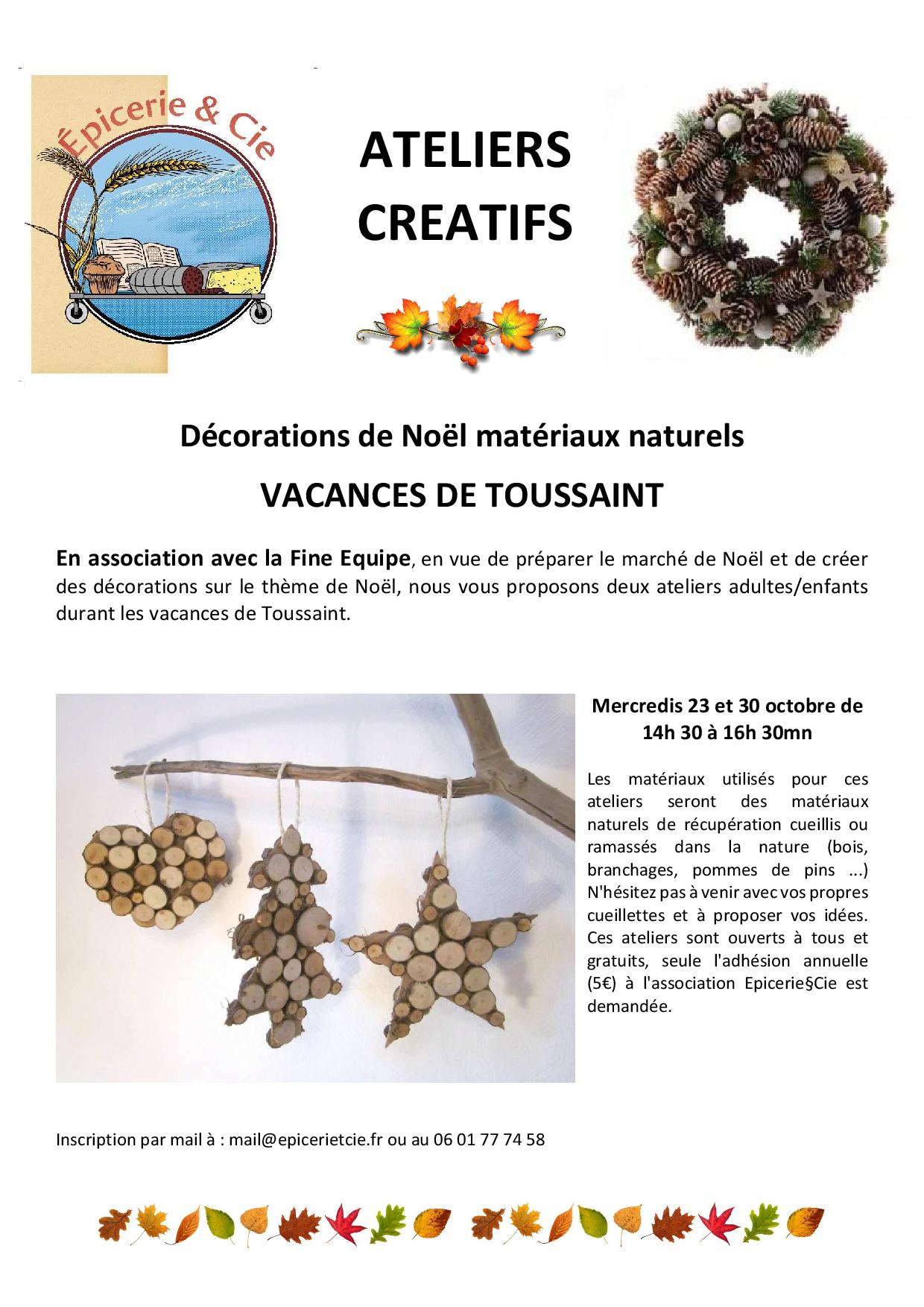 AFFICHE ATELIERS CREATIFS Toussaint19
